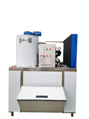 comprar Material de alta qualidade SS304 aço inoxidável 1,5 toneladas / dia máquina de gelo em flocos máquina de gelo em flocos com caixa de gelo de aço inoxidável online manufacture