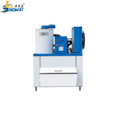 Máquina de fazer gelo de flocos de neve refrigerada a água de 2 toneladas com caixa de gelo de aço inoxidável SS304