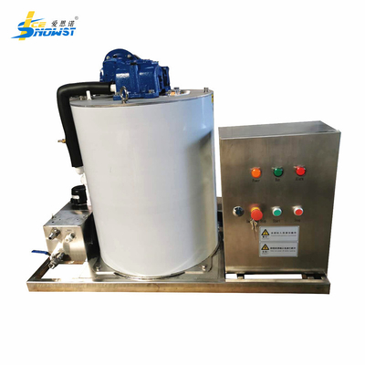 Sistema automático de controlo PLC 1T/dia Máquina de tambor de evaporação de gelo em flocos de água do mar